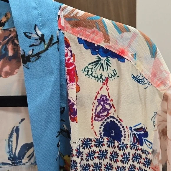 John Mark-NWT-Floral Paisley Embroidered "Garden Party" Patchwork Kimono-Size 2X - Picture 5 of 17